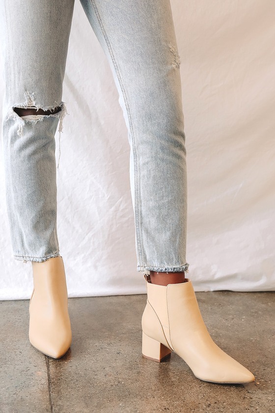 Chase Light Nude Pointed Toe Ankle Booties