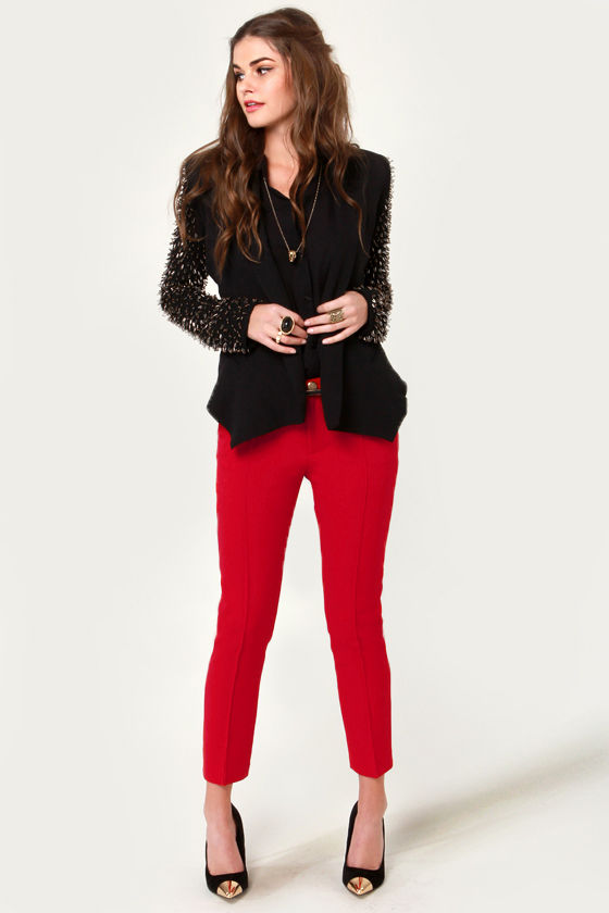 red slacks outfit