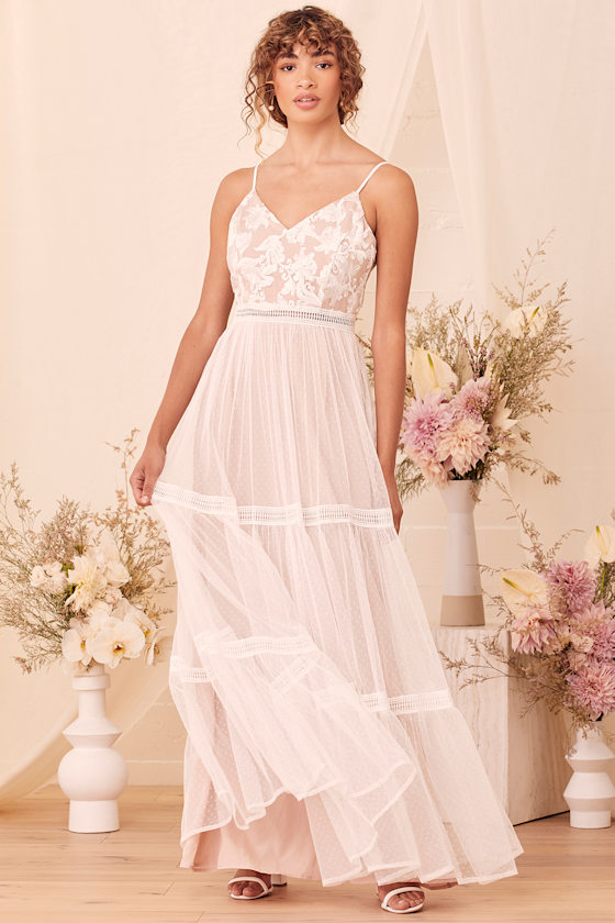 Elenora White Embroidered Maxi Dress 8