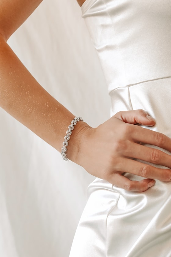 All Agleam Silver Rhinestone Bracelet 1