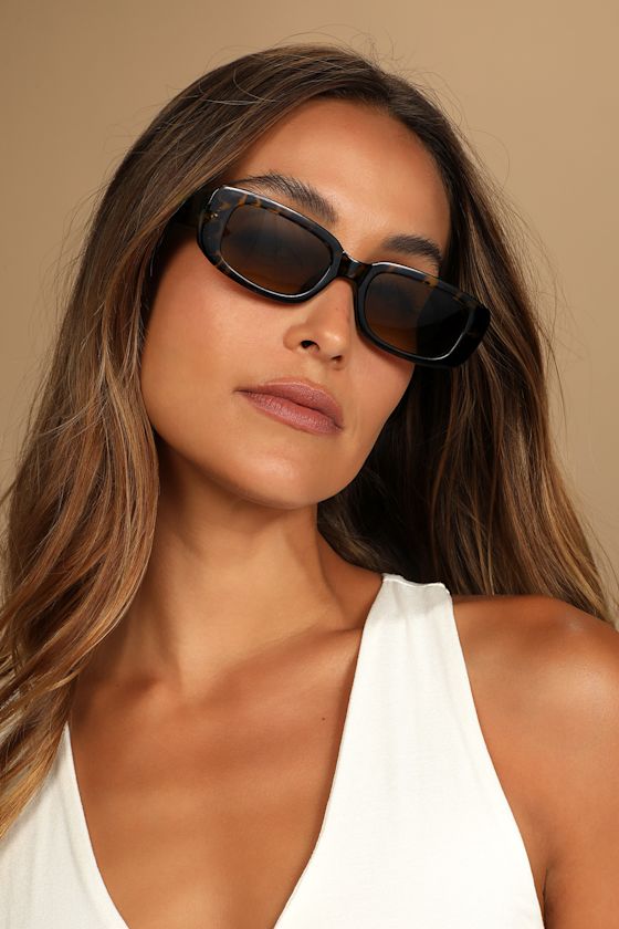 Tortoise Sunglasses Sunnies Rectangle Sunglasses Lulus