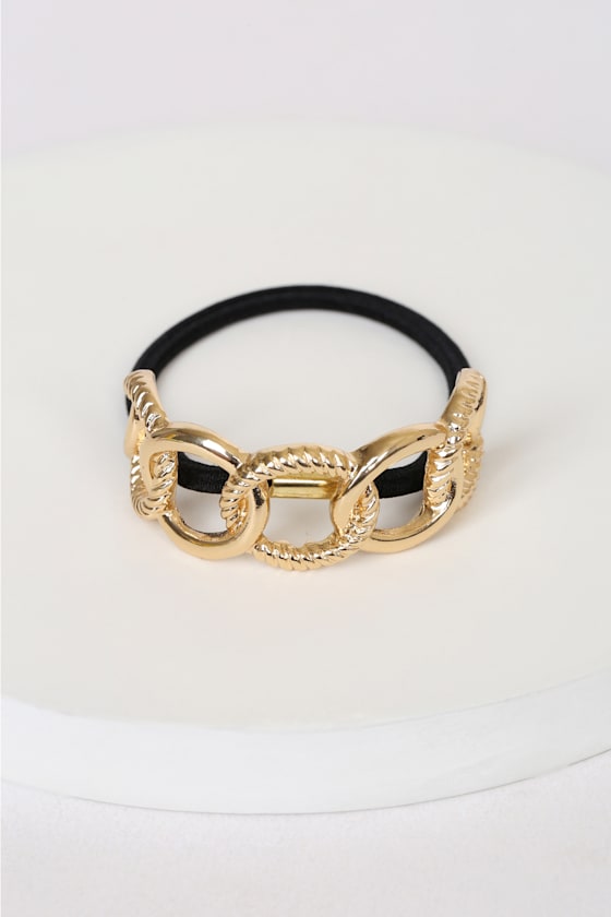 Chic Connection Gold Chain Link Ponytail Holder