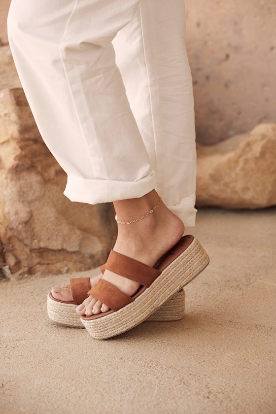 Rayyn Mocha Suede Platform Espadrille Sandals 6