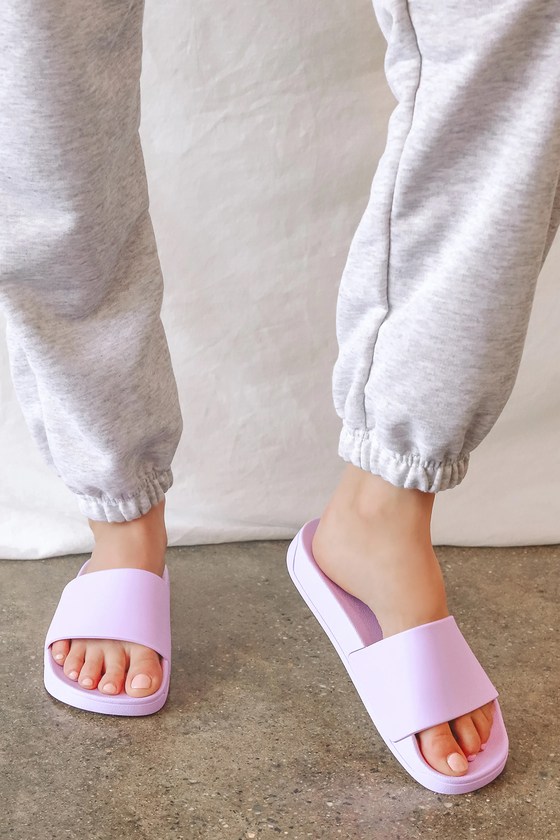 Casa Clara Tommy Sandals - Lavender Slides - Rubber Pool Slides - Lulus