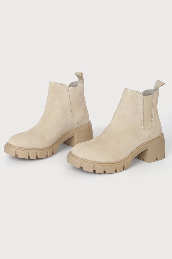 Howler Sand Suede Leather Platform Ankle Boots