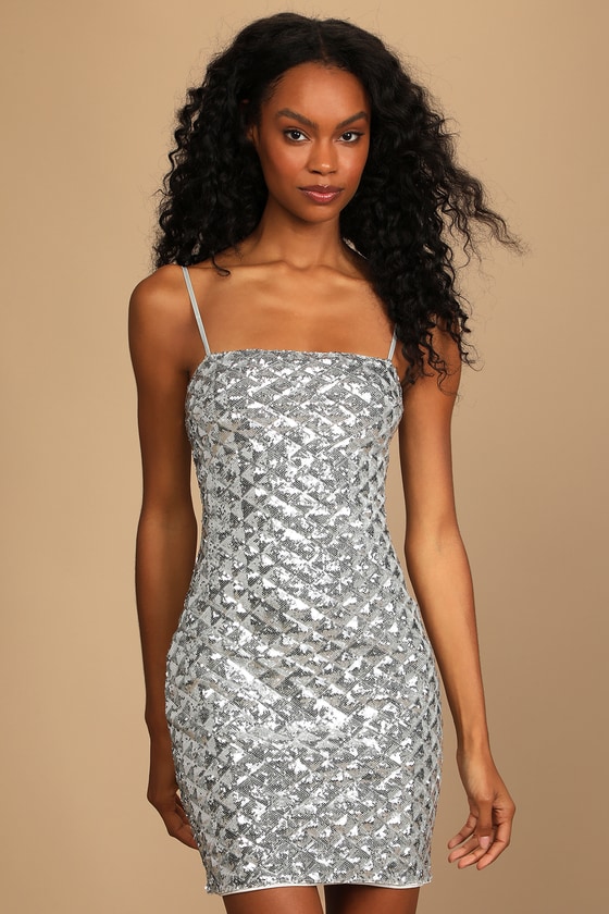 Silver Sequin Dress - Sequin Mini Dress ...
