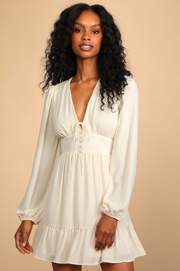 chinese dress ladies Sweet Plans Ahead Long Sleeve Skater Dress main image 0