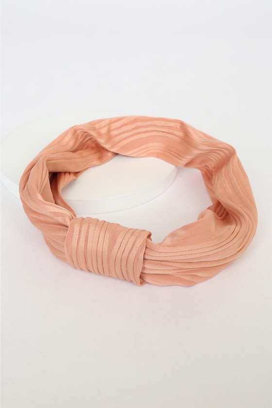 Simple Addition Coral Pink Knotted Headband