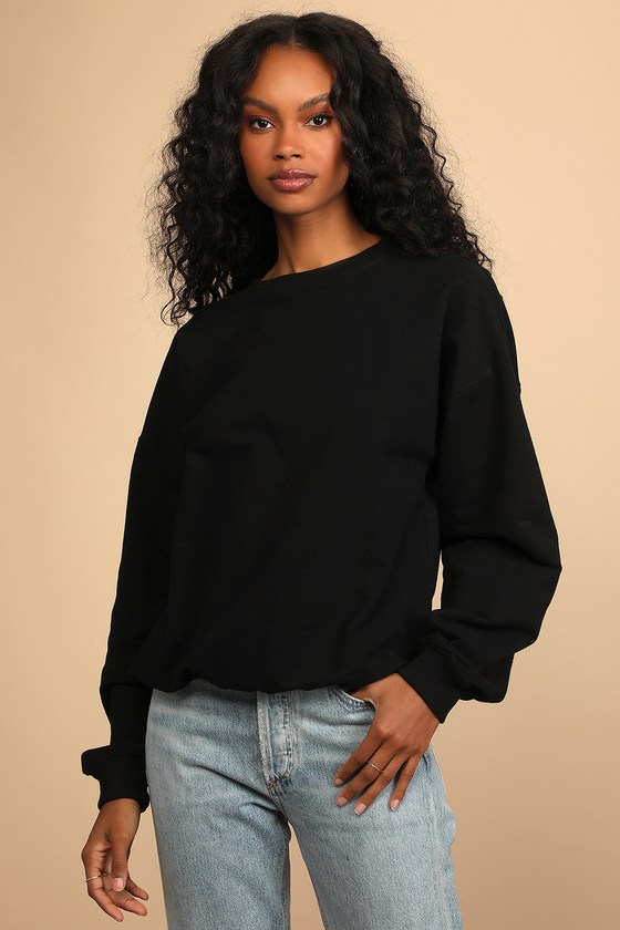 Black Knit Sweater Oversized Sweater Fleece Sweater Lulus