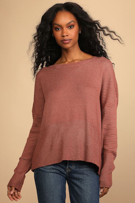 Dusty Rose Sweater Backless Sweater Cross Back Sweater Lulus