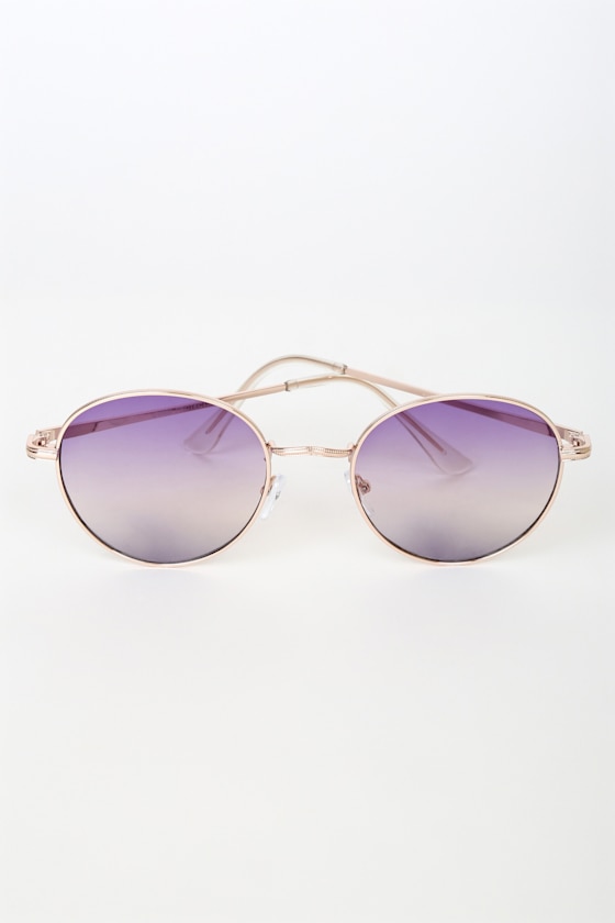 View of the Waves Purple and Gold Sunglasses 3