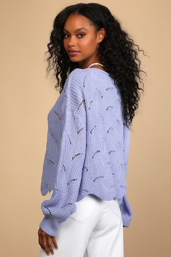 Periwinkle Sweater - Loose Knit Sweater - Lightweight Sweater - Lulus