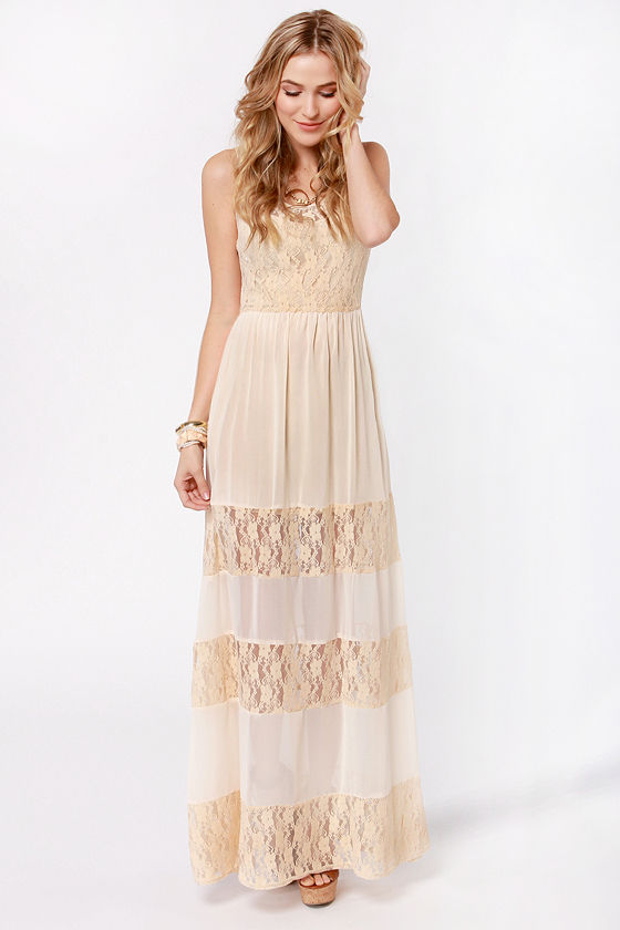 long cream maxi dress