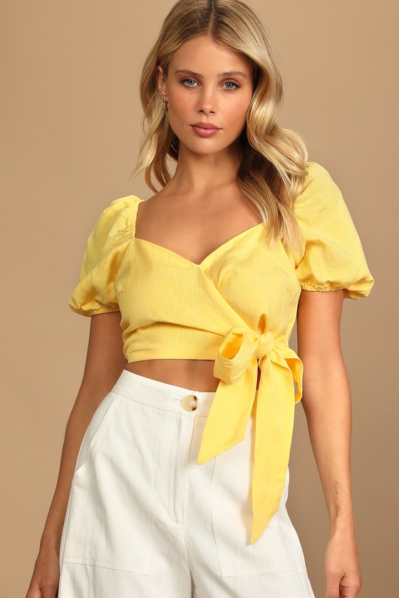 YUNA Puff Sleeve Crop Top