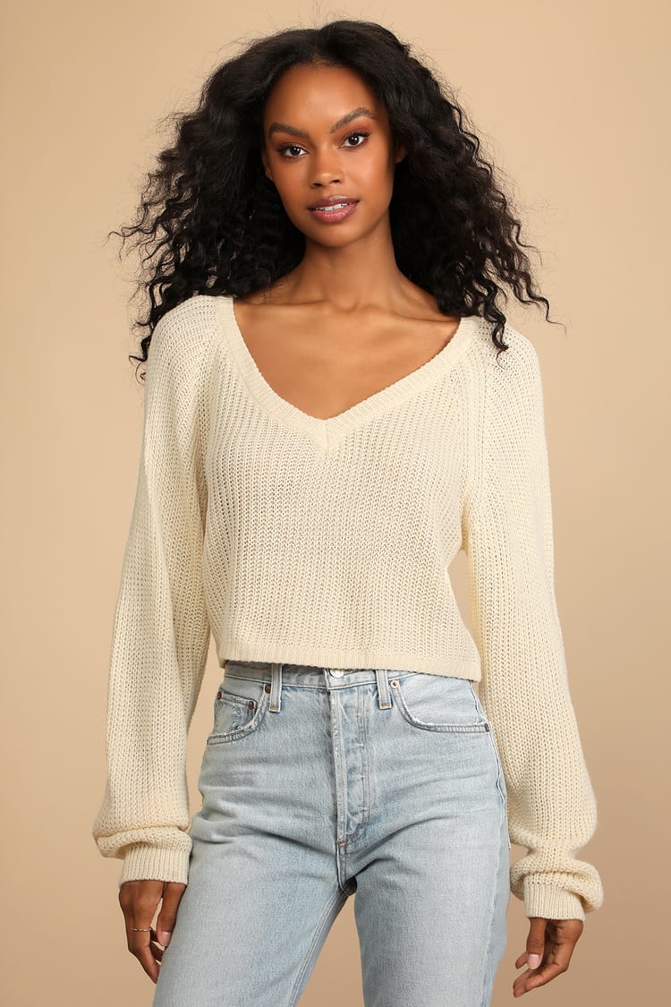 Cream Sweater Top