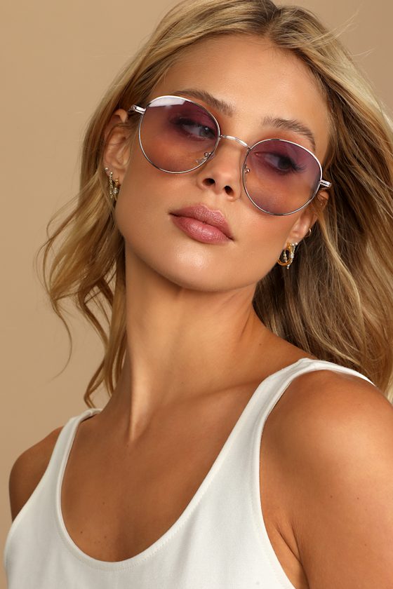 View of the Waves Purple and Gold Sunglasses 1