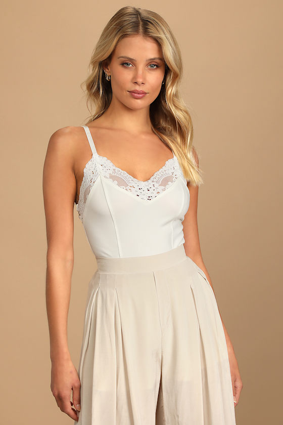 White Lace Top White Bodysuit Women's Tops Bridal Top Lulus
