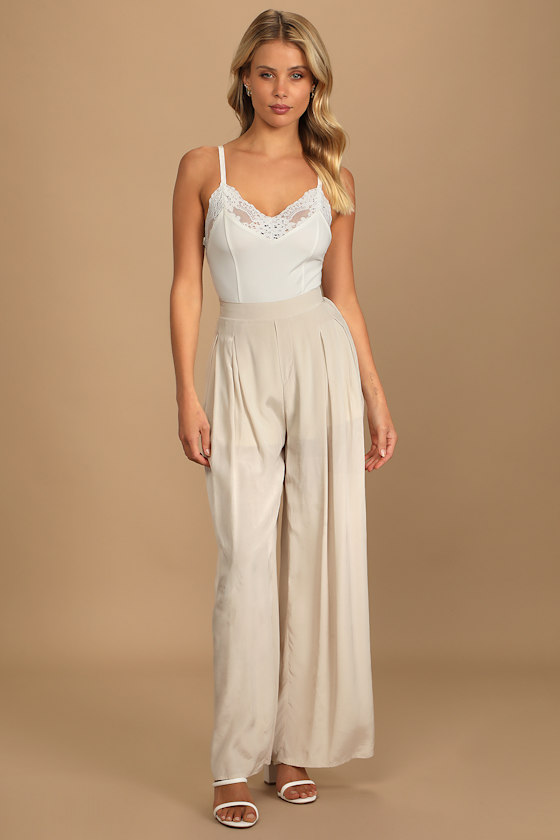 Beautiful Bond White Lace Sleeveless Bodysuit 5