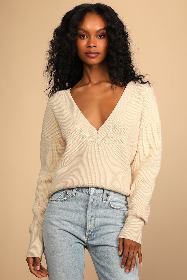low neck sweater