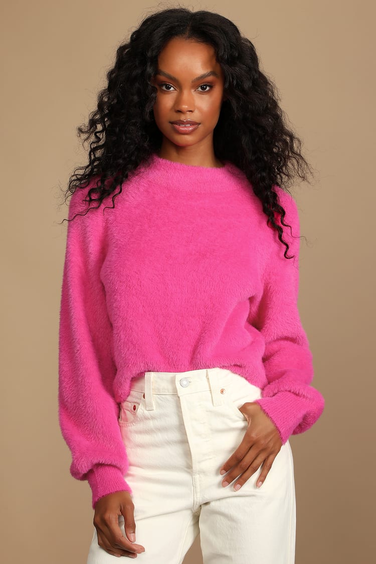 bright pink sweater