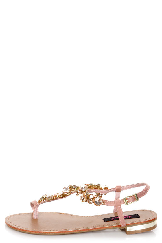 rose gold rhinestone sandals