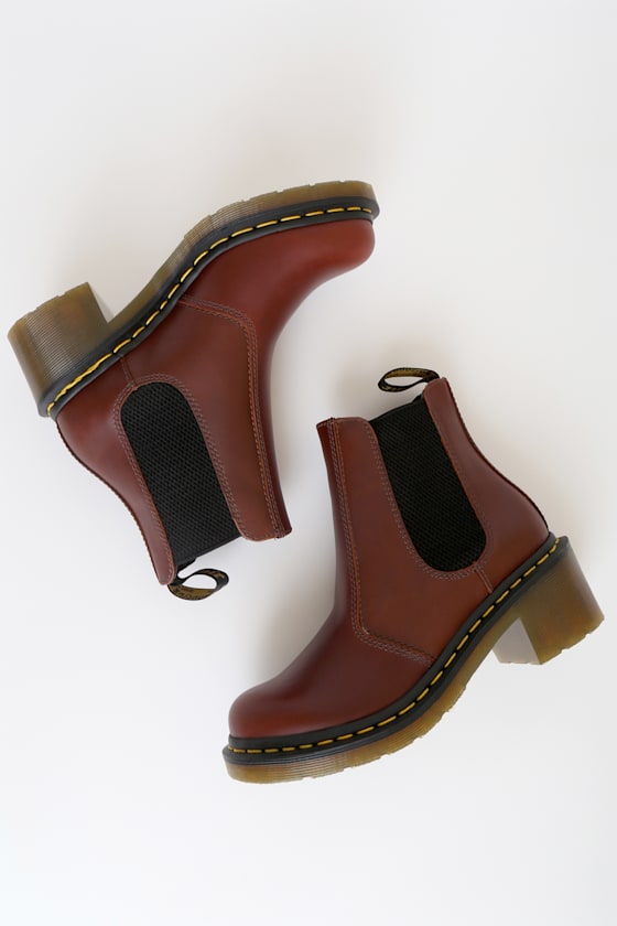 Dr.Martens サイドゴアブーツ CADENCE ブラウン UK6 25 Dr. Martens Cadence - Brown Chelsea Boots - Heeled Chelsea Boots