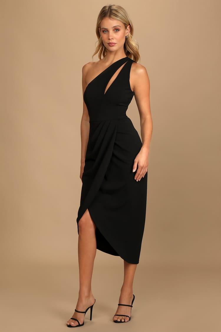 Asymmetrical One-Shoulder Cutout Dress