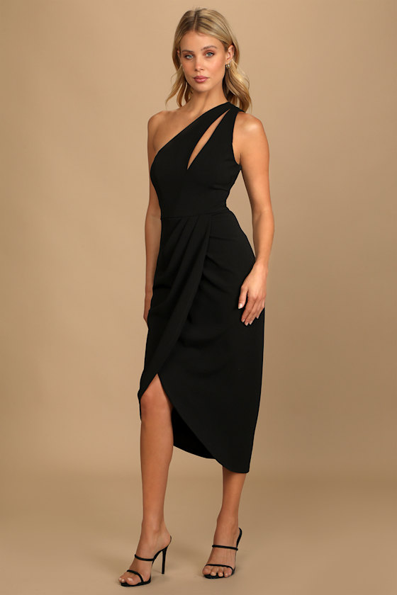 So Flirty Black One-Shoulder Cutout Asymmetrical Dress 6