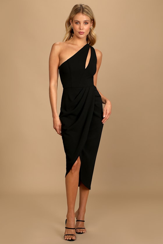 So Flirty Black One-Shoulder Cutout Asymmetrical Dress 5