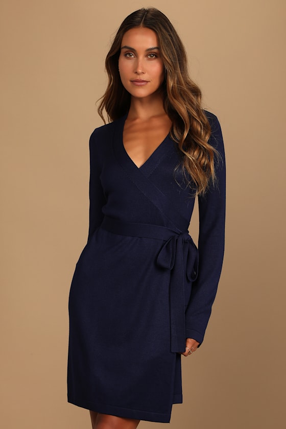 Wrap Sweater Dress 