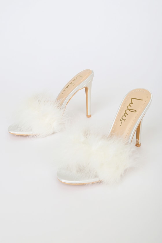 Transparent Feather High Heels Fur Slippers - Lively & Luxury - #  #tag3shoes - black - Shoes -