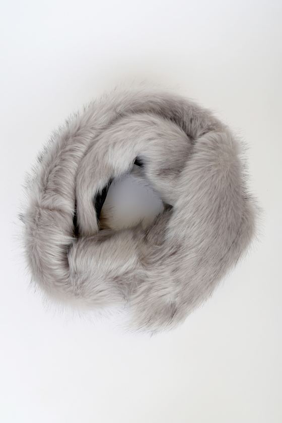 Never-Ending Elegance Grey Fur Stole 1