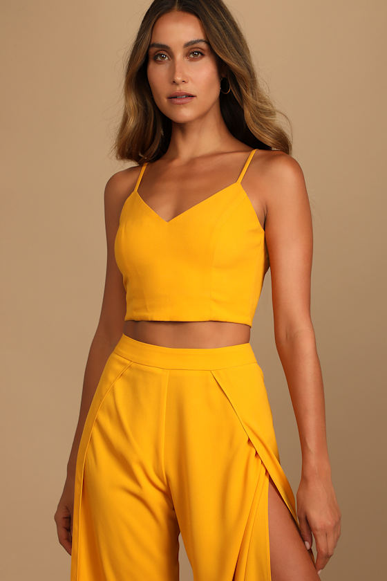 Out Tonight Mustard Yellow Two-Piece Jumpsuit - thumbnail 3