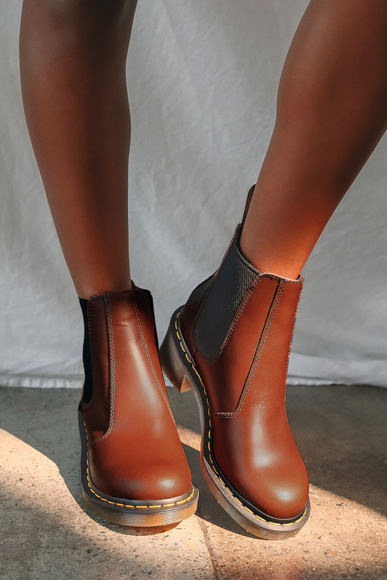 Afbestille sandwich makker Dr. Martens Cadence - Brown Chelsea Boots - Heeled Chelsea Boots - Lulus