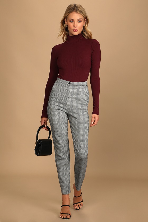 White Plaid Pants - Trouser Pants