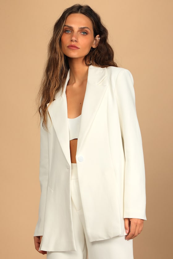 lightweight white blazer