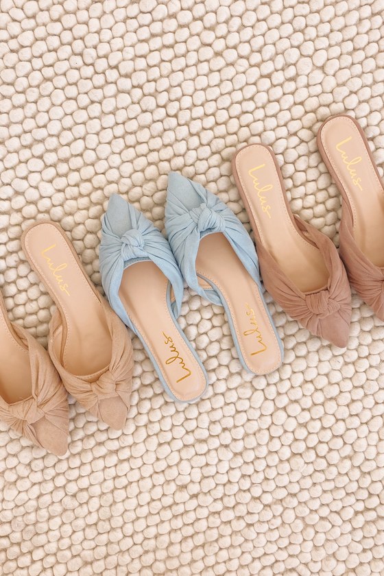 by far lana knotted suede mules