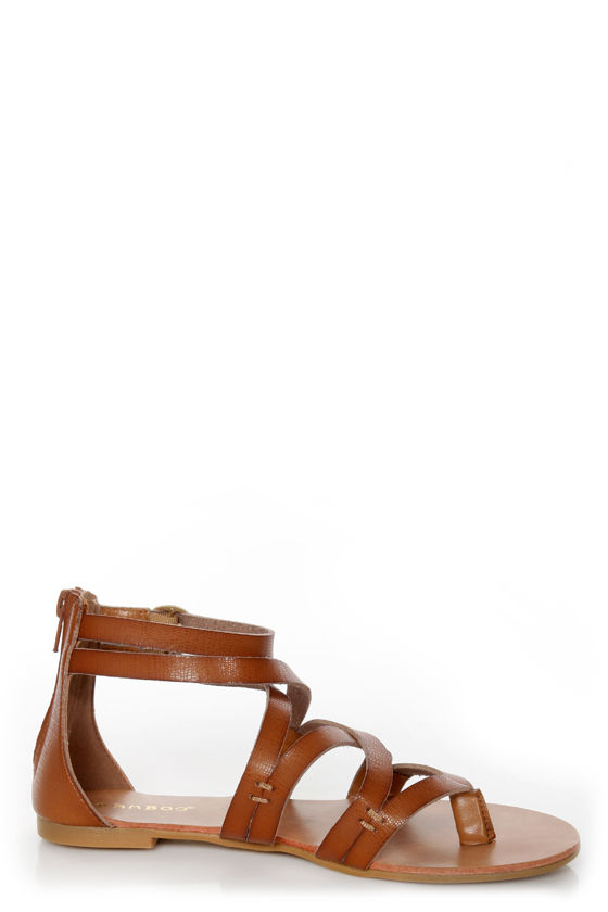 tan strappy gladiator sandals