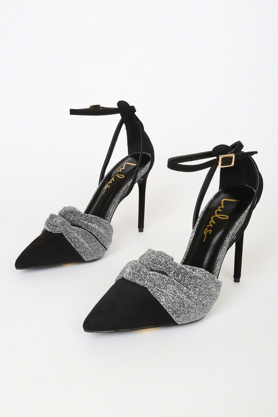 Black Suede Pumps - Knotted Pumps - Pointed-Toe High Heels - Lulus