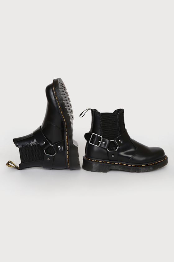 Wincox Black Smooth Leather Buckled Chelsea Boots 3