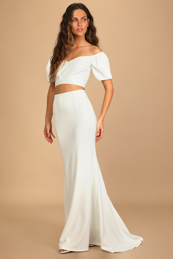 OFF SHOULDER TWO PIECE MAXI SET main image 1