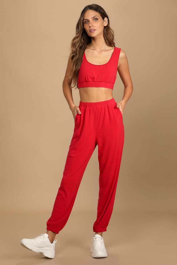 Ready for Relaxation Red Lounge Joggers