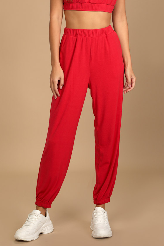 Ready for Relaxation Red Lounge Joggers 4