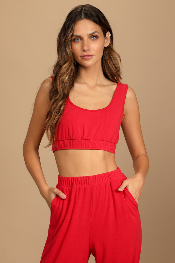 lulus.com | Ready for Relaxation Red Cropped Bra Top