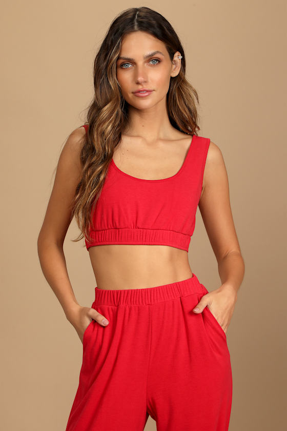 Ready for Relaxation Red Cropped Bra Top 4
