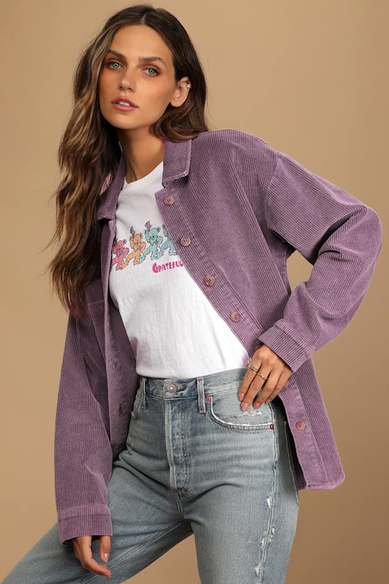 Take the Chill Off Lavender Corduroy Shacket 4