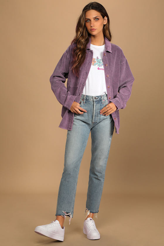 Take the Chill Off Lavender Corduroy Shacket 5