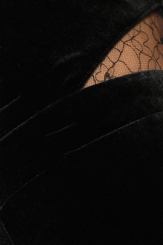 Luxurious Ease Black Velvet Straight Leg Jumpsuit - thumbnail 5