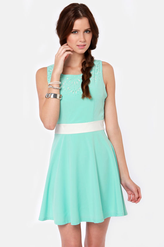 Cute Mint Blue Dress Cutout Dress Backless Dress 38.00 Lulus