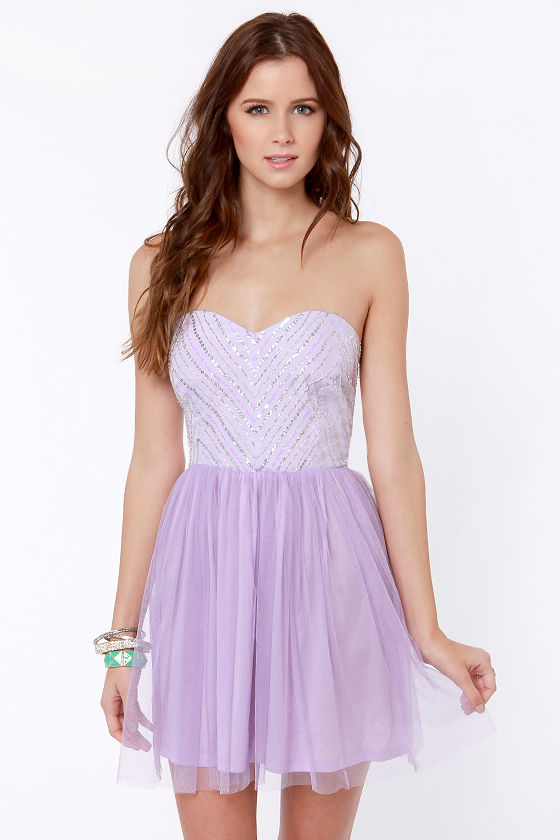 lavender fit and flare dress